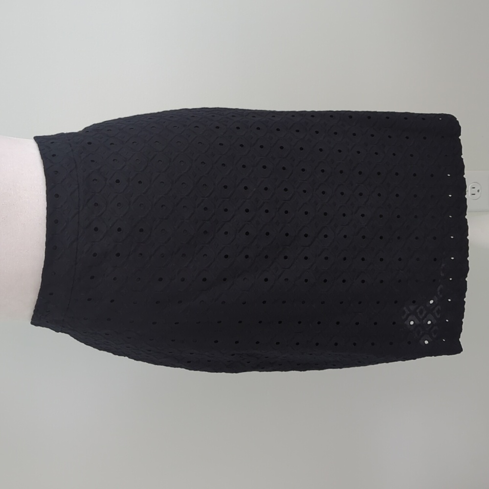 Loft Pencil Skirt Cotton Eyelet Skirt Black size 10